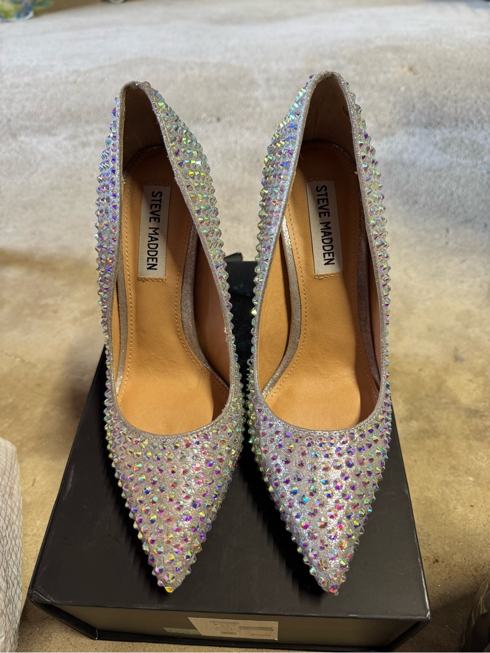 Steve Madden Iridescent Crystal Pointed Pumps - Multi